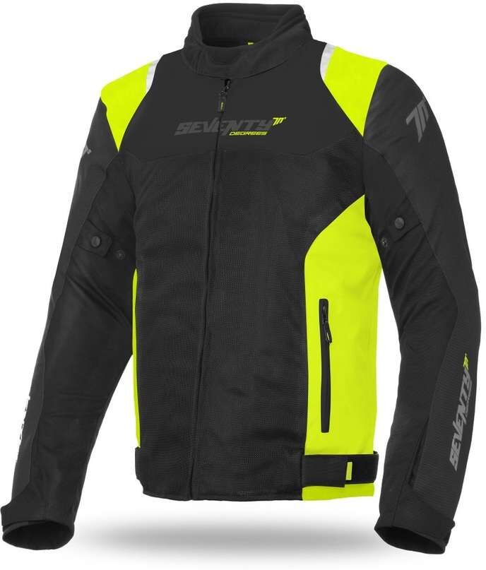 Giacca Moto Estiva Seventy JR48 CE Traforata Nero Giallo Flu taglia M