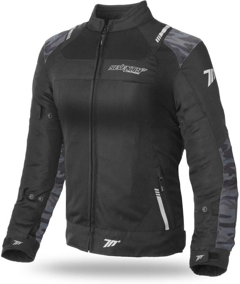 Giacca Moto Estiva Seventy JR54 CE TRaforata Lady Nero Grigi taglia XS