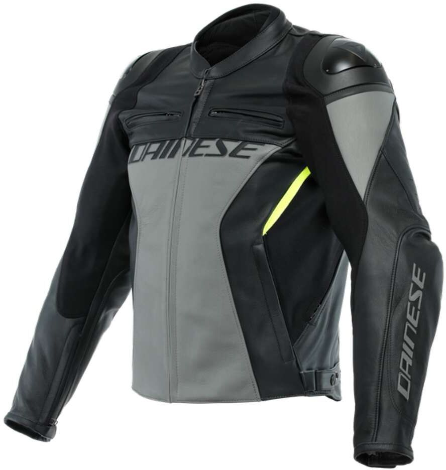 Giacca Moto in Pelle Dainese RACING 4 Charcoal Grigio Nero taglia 46