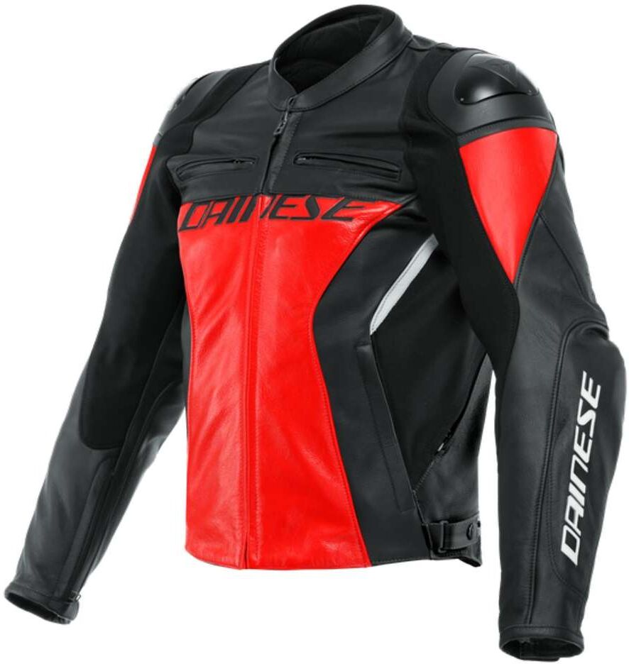 Giacca Moto in Pelle Dainese RACING 4 Lava Rosso Nero taglia 50