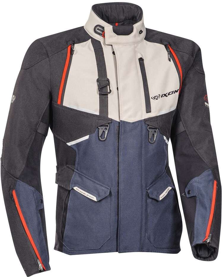 Giacca Moto in Tessuto Adventure Ixon EDDAS Grigio Navy Nero taglia 4X