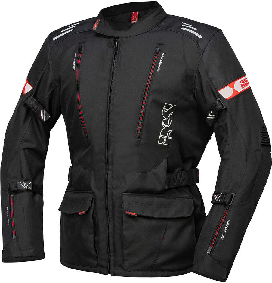 Giacca Moto in Tessuto Ixs LORIN-ST Nero Rosso taglia 2XL