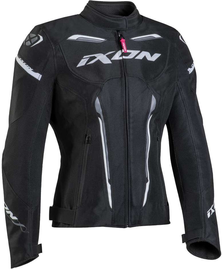 Giubbotto Moto Donna Ixon STRIKER AIR WP LADY Nero Bianco taglia XS