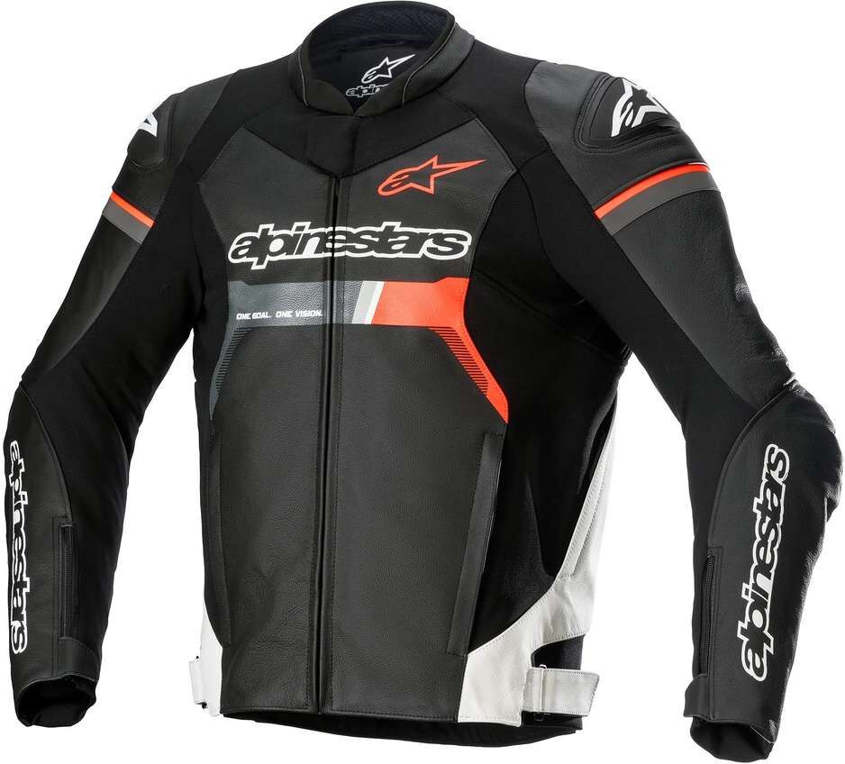 Giubbotto Moto in Pelle Alpinestars GP FORCE Fluo Rosso Bian taglia 52