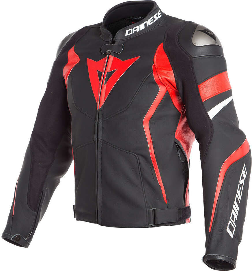 Giubbotto Moto In Pelle Dainese AVRO 4 Nero Rosso Bianco taglia 50