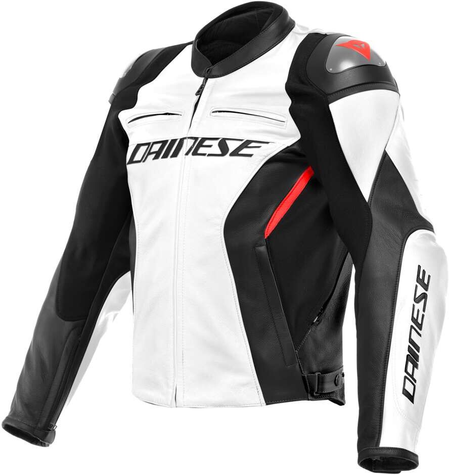 Giubbotto Moto in Pelle Dainese RACING 4 Bianco Nero taglia 58