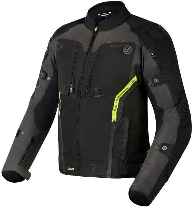 Giubbotto Moto Rebelhorn BORG Nero Grigio Scuro Giallo Fluo taglia M