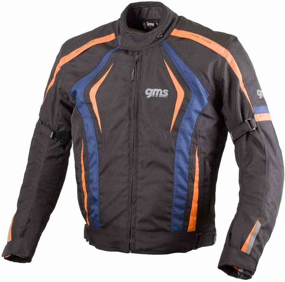 Giubbotto Moto Sportivo Gms PACE Nero Navy Blu Arancio taglia 3XL