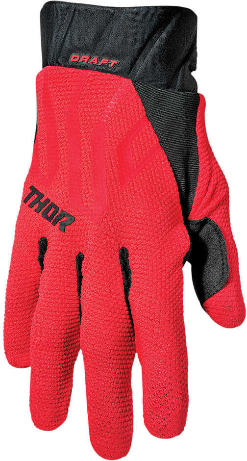 Guanti Moto Cross Enduro Thor DRAFT Rosso Nero taglia M