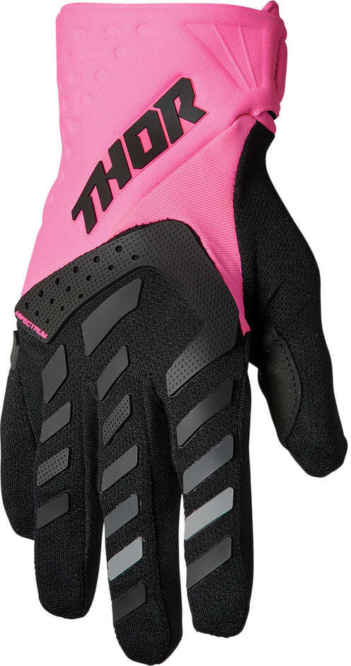 Guanti Moto Cross Enduro Thor SPECTRUM Lady Rosa Nero taglia M