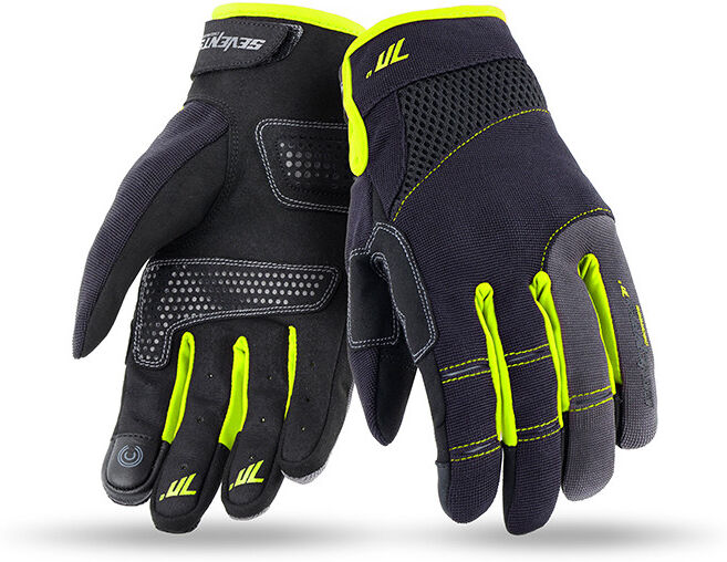 Guanti Moto Estivi Seventy SD-C48 Nero Giallo Fluo Certifica taglia 3X