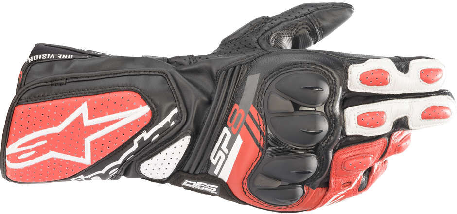 Guanti Moto in Pelle Alpinestars SP-8 V3 GLOVES Nero Bianco taglia L