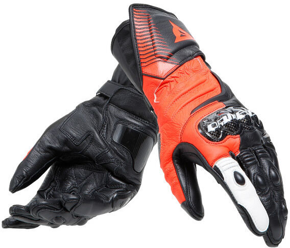 Guanti Moto in Pelle Dainese CARBON 4 LONG Nero Rosso Fluo B taglia XL