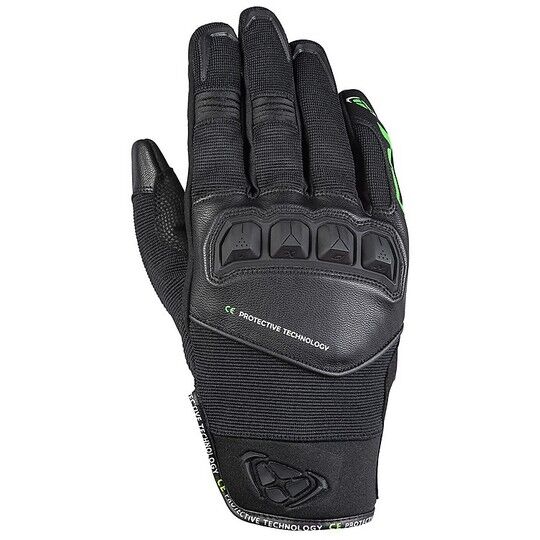 Guanti Moto In Pelle e Tessuto Ixon RS RUN Nero Verde taglia 2XL