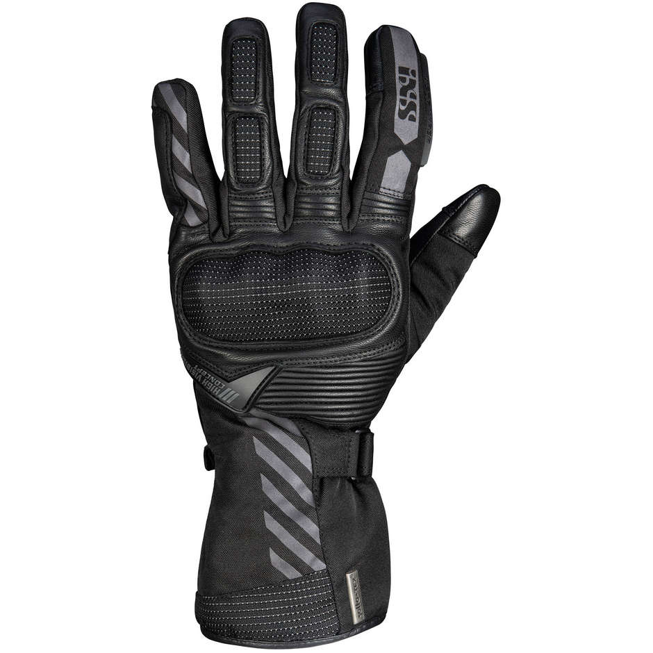 Guanti Moto Pelle e Tessuto Ixs GLASGOW-ST 2.0 Nero taglia XL