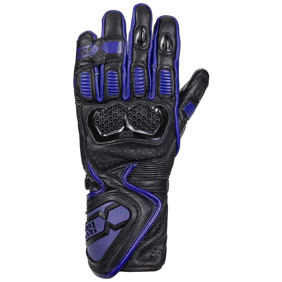 Guanti Moto Racing in Pelle Ixs SPORT LD RS-200 2.0 Nero Blu taglia S