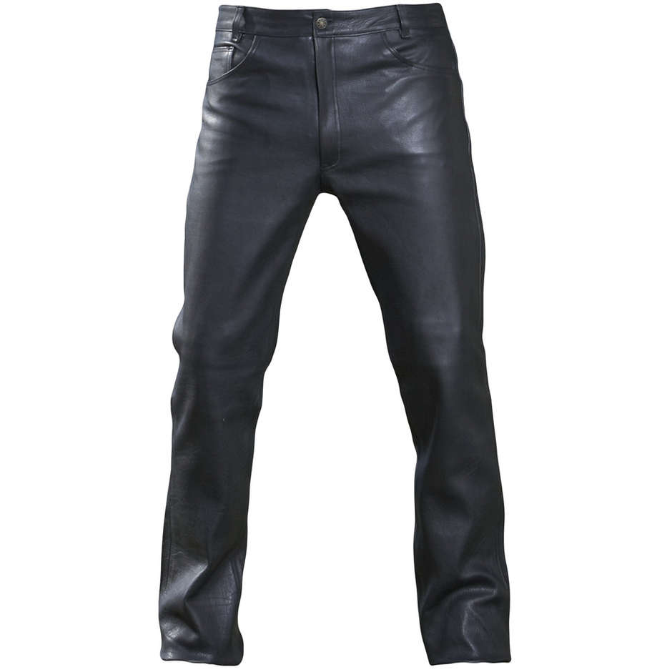 Jeans Pantaloni Moto in Pelle Custom Gms Nero taglia 56