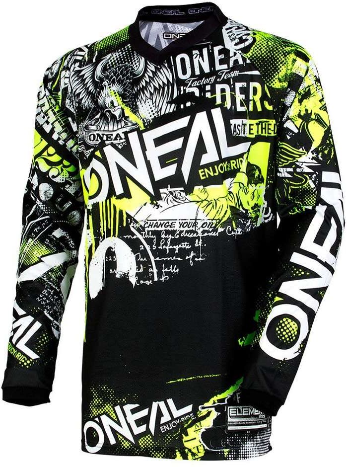 Maglia Moto Cross Enduro Bambino Oneal Element Attack Nero G taglia M