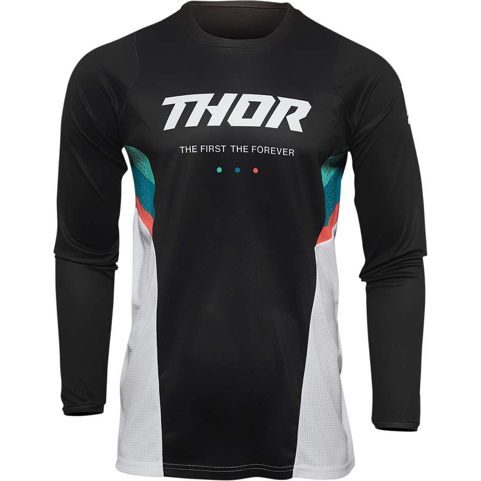 Maglia Moto Cross Enduro Thor PULSE REACT Bianco Nero taglia S