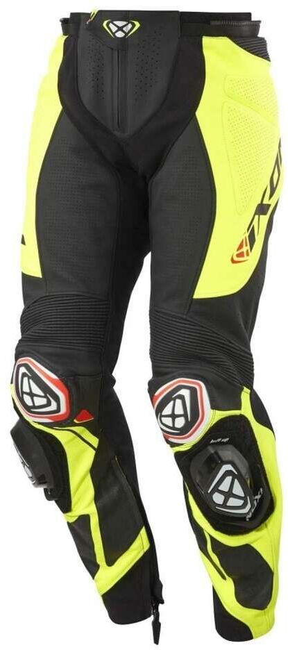 Pantalone Moto Pelle Ixon VORTEX 3 PT Nero Giallo Fluo taglia L