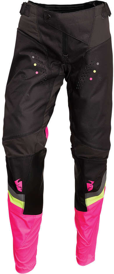 Pantaloni Moto Cross Enduro Donna Thor PULSE REV Carbon Rosa taglia 3/