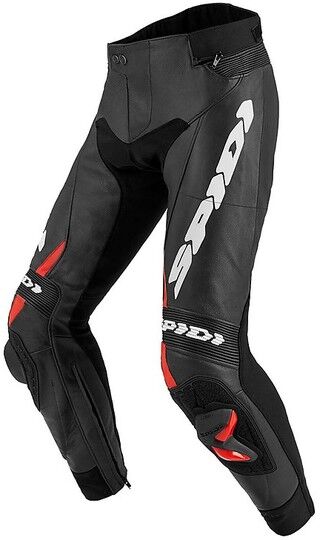 Pantaloni Moto In Pelle Racing Spidi RR PRO 2 Nero Rosso taglia 48