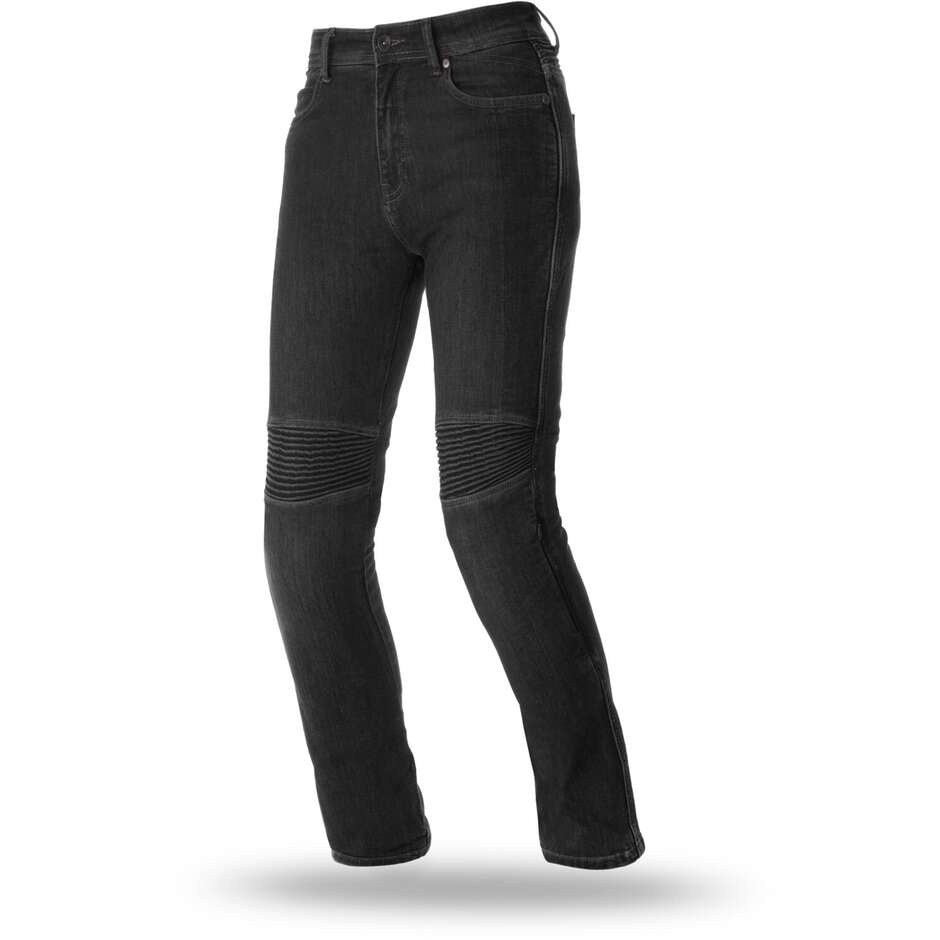 Pantaloni Moto Jeans Seventy PJ8 Slim Donna Nero taglia 2XL