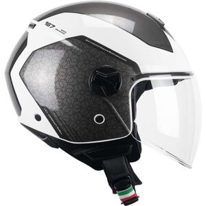 Casco Moto Jet CGM 167L FLO BICO Bianco Grigio lunga taglia M1 Casco Moto Jet CGM 167L FLO BICO Bianco Grigio lunga taglia M1