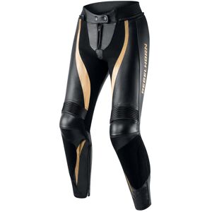 Pantaloni Moto Donna Pelle Rebelhorn REBEL Lady Nero Oro taglia 46 Pantaloni Moto Donna Pelle Rebelhorn REBEL Lady Nero Oro taglia 46