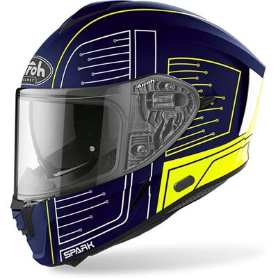 Casco Integrale Moto Doppia Visiera Airoh SPARK Cyrcuit Blu taglia XL Casco Integrale Moto Doppia Visiera Airoh SPARK Cyrcuit Blu taglia XL
