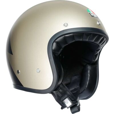 Casco motociclista vintage in fibra di vetro AGV - Leggero, lusso, D-anneg Casco motociclista vintage in fibra di vetro AGV - Leggero, lusso, D-anneg