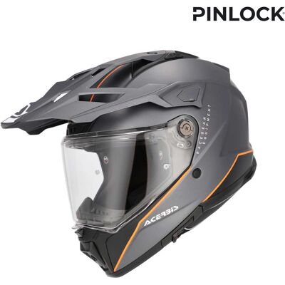 Casco Moto Adventure Acerbis Attack Grey Orange taglia S Casco Moto Adventure Acerbis Attack Grey Orange taglia S