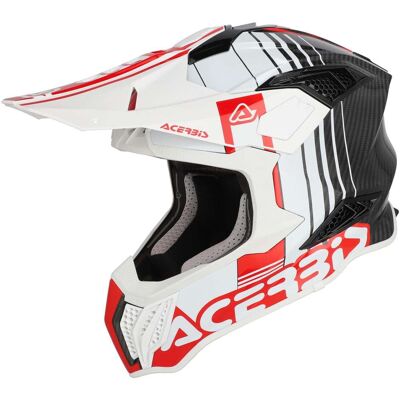 Casco Moto Cross Enduro Acerbis AIRSTRIKE-C Bianco Rosso taglia M Casco Moto Cross Enduro Acerbis AIRSTRIKE-C Bianco Rosso taglia M