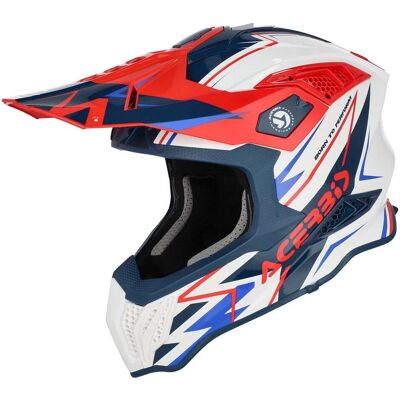 Casco Moto Cross Enduro Acerbis AIRSTRIKE-X Bianco Blu Rosso taglia 2X Casco Moto Cross Enduro Acerbis AIRSTRIKE-X Bianco Blu Rosso taglia 2X