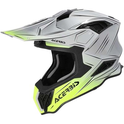 Casco Moto Cross Enduro Acerbis AIRSTRIKE-X Grigio Giallo Fl taglia M Casco Moto Cross Enduro Acerbis AIRSTRIKE-X Grigio Giallo Fl taglia M
