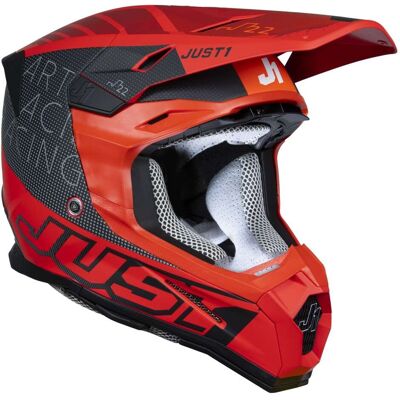 Casco Moto Cross Enduro Just1 J22-f Dynamo Nero Rosso taglia S Casco Moto Cross Enduro Just1 J22-f Dynamo Nero Rosso taglia S