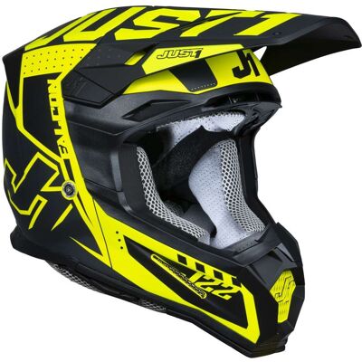 Casco Moto Cross Enduro Just1 J22-f Falcon Titanio Nero Fluo taglia XL Casco Moto Cross Enduro Just1 J22-f Falcon Titanio Nero Fluo taglia XL