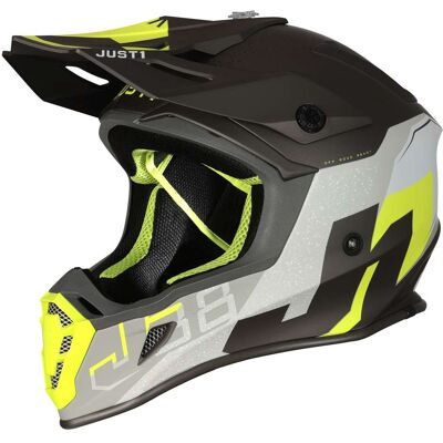 Casco Moto Cross Enduro Just1 J38 KORNER Giallo Fluo Titanio taglia M Casco Moto Cross Enduro Just1 J38 KORNER Giallo Fluo Titanio taglia M
