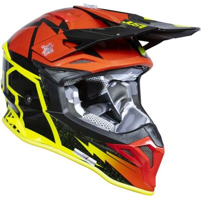 Casco Moto Cross Enduro Just1 J39 Poseidon Fluo Giallo Rosso taglia XL Casco Moto Cross Enduro Just1 J39 Poseidon Fluo Giallo Rosso taglia XL
