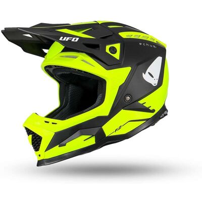 Casco Moto Cross Enduro Ufo ECHUS Nero Giallo Fluo taglia XS Casco Moto Cross Enduro Ufo ECHUS Nero Giallo Fluo taglia XS