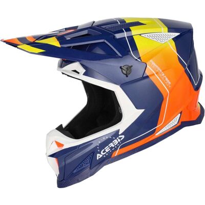 Acerbis Casco Moto Cross OFFROAD T711 Blu Arancio taglia S Acerbis Casco Moto Cross OFFROAD T711 Blu Arancio taglia S