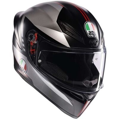 Casco Moto Integrale Agv K1 S LAP Opaco Nero Grigio Rosso taglia XL Casco Moto Integrale Agv K1 S LAP Opaco Nero Grigio Rosso taglia XL
