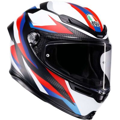Casco Moto Integrale AGV K6 S TIMEWARP Opaco Nero Rosso Blu taglia 2XL Casco Moto Integrale AGV K6 S TIMEWARP Opaco Nero Rosso Blu taglia 2XL