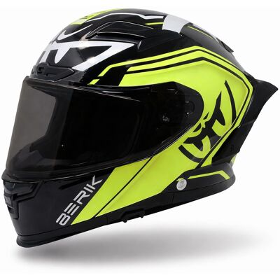 Casco Moto Integrale Berik FF871 Racing Nero Giallo Fluo taglia XS Casco Moto Integrale Berik FF871 Racing Nero Giallo Fluo taglia XS