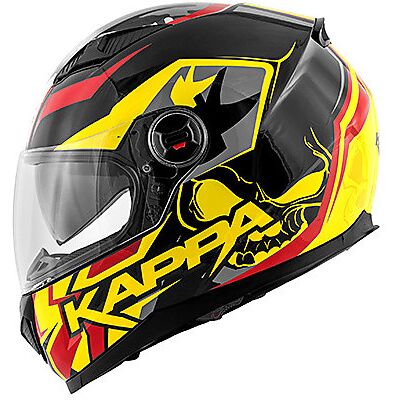 Casco Moto Integrale Kappa KV-27 Denver Skull Free Ride Gial taglia XL Casco Moto Integrale Kappa KV-27 Denver Skull Free Ride Gial taglia XL