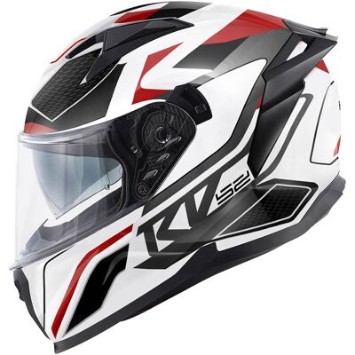 Casco Moto Integrale Kappa KV52 ATLANTIC Bianco Lucido Rosso taglia L Casco Moto Integrale Kappa KV52 ATLANTIC Bianco Lucido Rosso taglia L