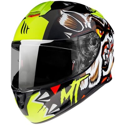 MT Helmets Casco Moto Integrale Mt Helmet TARGO Crazy Dog G3 Giallo Flu taglia L MT Helmets Casco Moto Integrale Mt Helmet TARGO Crazy Dog G3 Giallo Flu taglia L