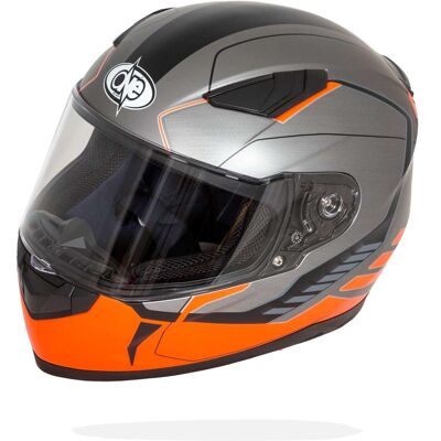 Casco Moto Integrale One GT1 Doppia Visiera Titanio Arancio taglia L Casco Moto Integrale One GT1 Doppia Visiera Titanio Arancio taglia L