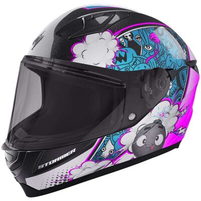 Casco Moto Integrale Stormer Strike Kid Boom Rosa taglia L Casco Moto Integrale Stormer Strike Kid Boom Rosa taglia L
