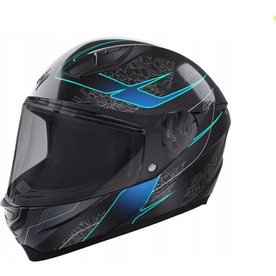 Casco Moto Integrale Stormer Strike Multi Nero Turchese taglia XS Casco Moto Integrale Stormer Strike Multi Nero Turchese taglia XS